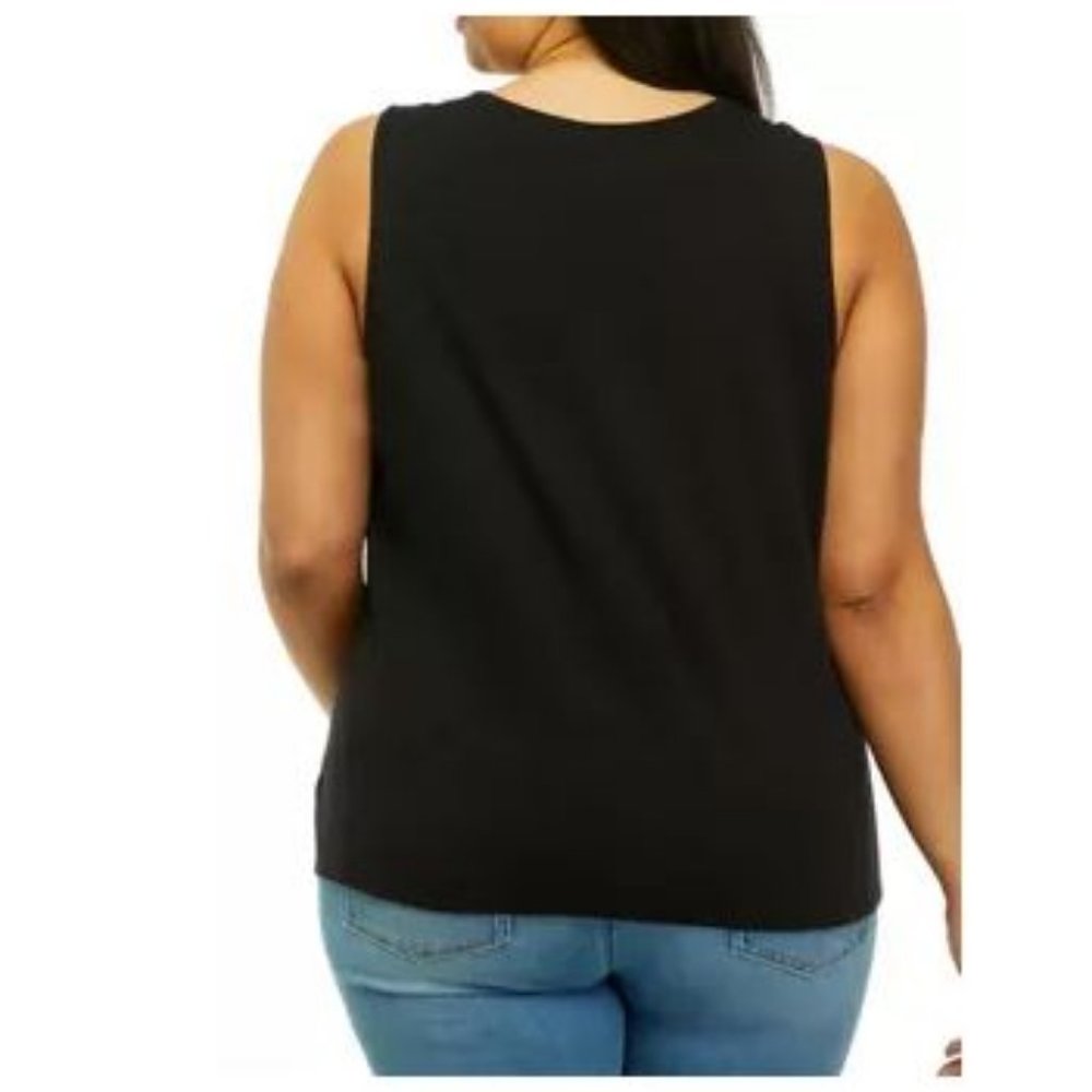 Kim Rodgers Petite Black Scoop Neck Tank Top Size Petite Small - Picture 5 of 9
